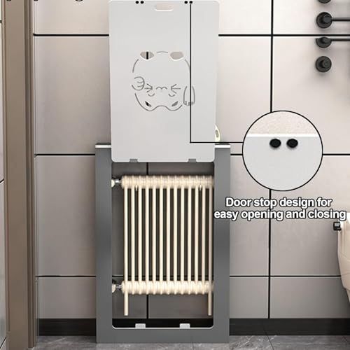 Cache-radiateur avec porte à abattant pour masquer un chauffage mural