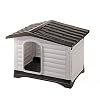 Ferplast Outdoor Hundehütte Dogvilla 90 Lodge für Hunde mit zu öffnender Seitenwand, aus schlag- und UV-beständigem Thermoplast, Lüftungsgitter, 88 x 72 x 65 cm