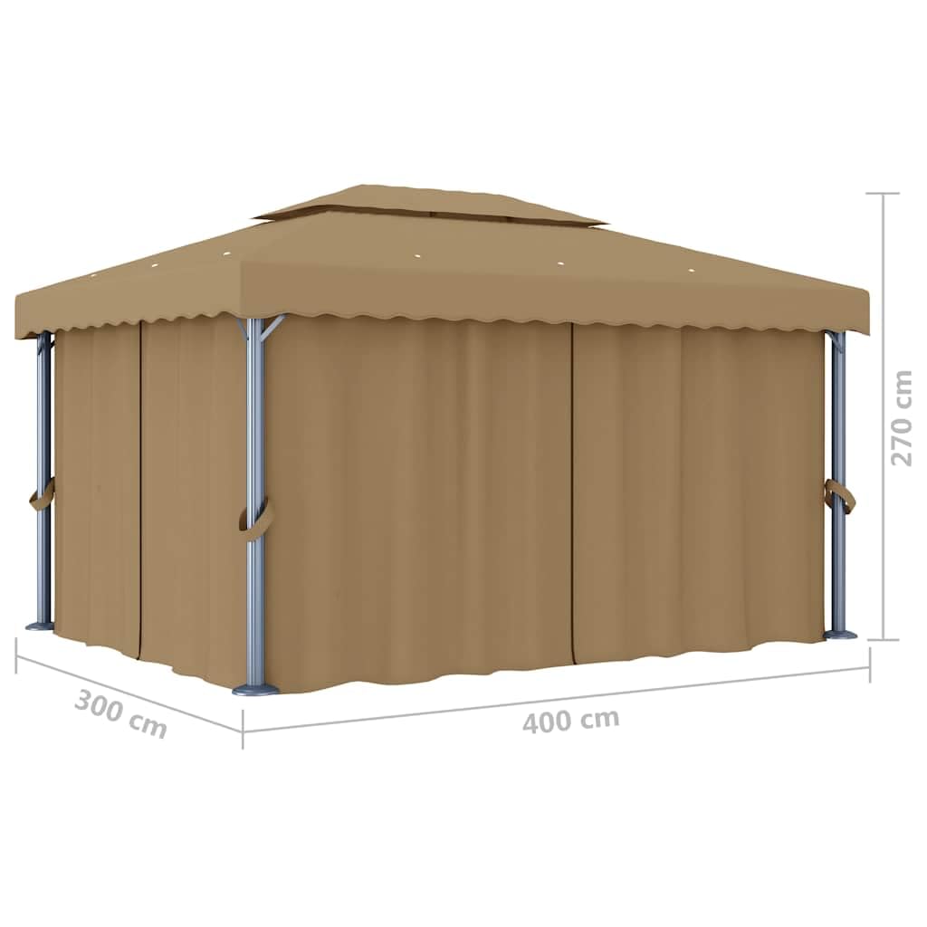 Altana Ogrodowa 4x3 m Taupe Aluminium