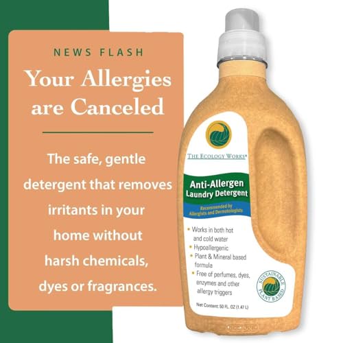 Image of Anti-Allergy Laundry Detergent - Natural Allergy Free Laundry Soap - Pet Laundry Detergent for Dander Allergy, Pollen - Safe on Sensitive Skin & Washing Baby Clothes, Fragrance Free & Unscented