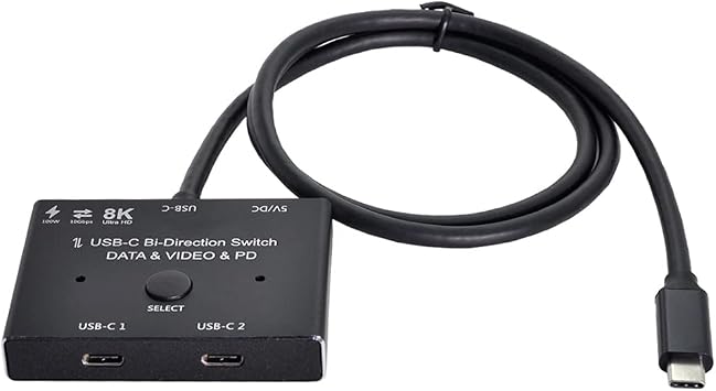 Chenyang PD 8K@30hz 100W 10Gbps USB-C Type-C Bi-Direction Switch MST 1 to 2 Hub Support Video Data