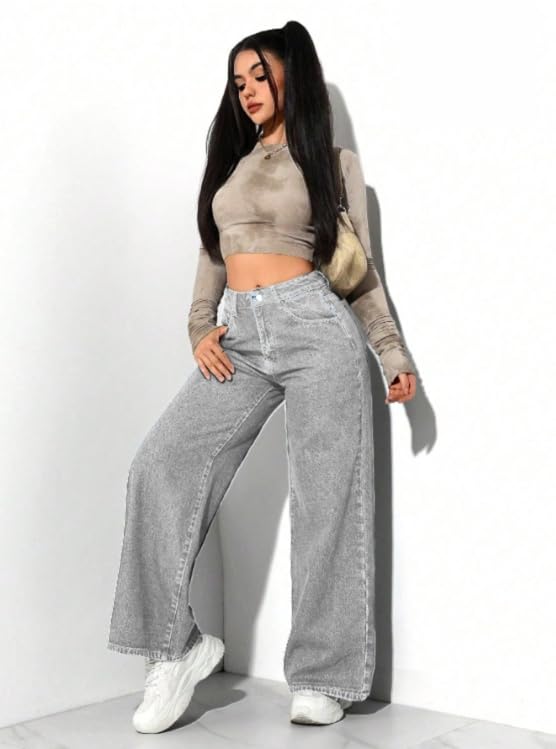 Image of Ben Martin Baggy Jeans for Women || Women,s Loose Jean Pants || Oversized Jean's for Women's || Wide Leg Jean,s for Woman || Casual Jins for Woman's || Loose Jin Pant for Woman,s 3-BM-JJ33