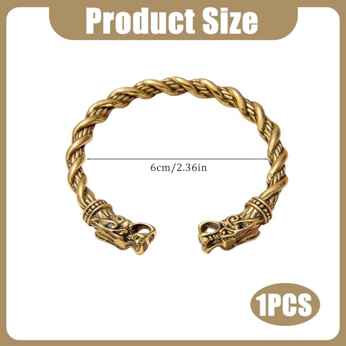 Pulsera Vikinga para Hombre Ajustable con Diseño de Lobo miniatura 2