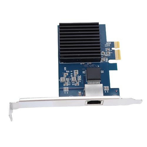 Tarjeta de Red PCIe 10G, Puerto Simple 10 Gigabit Ethernet Adaptador PCIe 4.0 X1 RJ45 MultiGigabit 10/5/2.5/1Gbps para PC Servidor miniatura 2