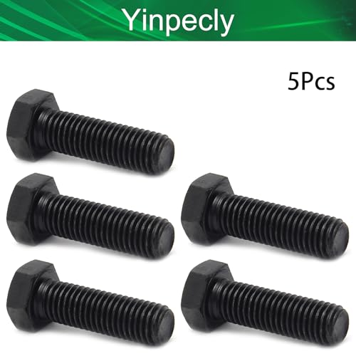 Image of Carbon Steel Hex Screw Bolts Hex Drive Fastener Rustproof Fully Threaded Metric Cap Bolts Black M14x45mm 5Pcs