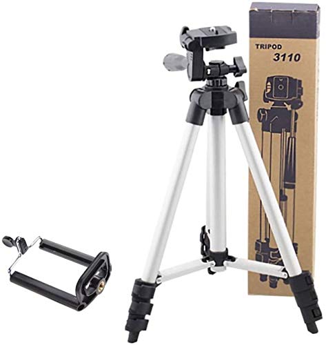 ESN 999 Tripod 3110 Stand with 3-Way Head Light Weight Digital Camera Tripod with Mobile Clip Holder Best Use for Make Videos, Photography (Silver, Black, Supports Up to 1500 g) (B0CXNBRGGY) Amazon Price History, Amazon Price Tracker