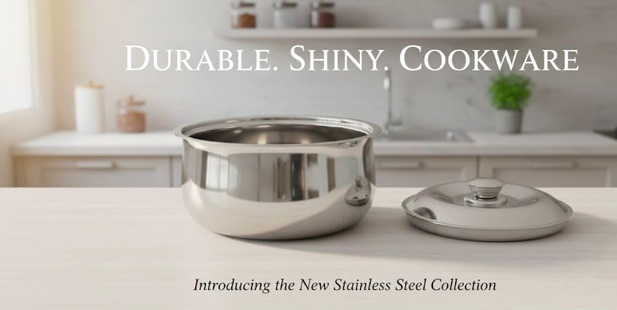Image of AERO Homes Stainless Steel 1 Pc Set Serving Bowl with Lid 3500ml |Multipurpose Bowl for Kitchen & Dinning|Transparent Bowl for Mixing Dough,Salad,Batter,Pasta|Microwave & Dishwasher Safe- Set of 1