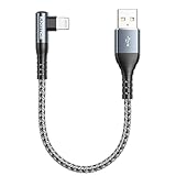 [Schnelles Laden 0.3M Ladekabel iPhone] Hergestellt mit dickerem Kupferdraht für stabileres, schnelleres Aufladen; unterstützt bis zu 2,4 A schnelles Aufladen, das ist schneller als normale Kabel (5V/1A). Das kurze iPhone-Kabel ist nur 0,3 Meter lang, spart Platz und ist leicht zu transportieren.