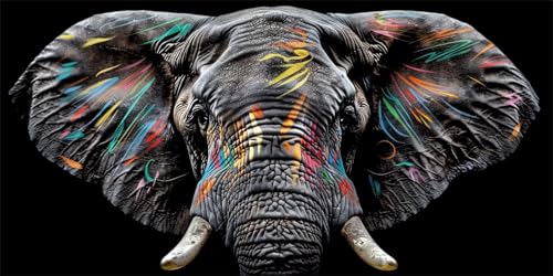 Large Diamond Painting 200x100cm Diamond Art Painting Elephant Diamond Painting Kit, DIY Animal Diamond Art Kits Adults, Full Diamond Crystal Rhinestone Arts and Crafts Painting, Room Decor ZX-141 - Image 3