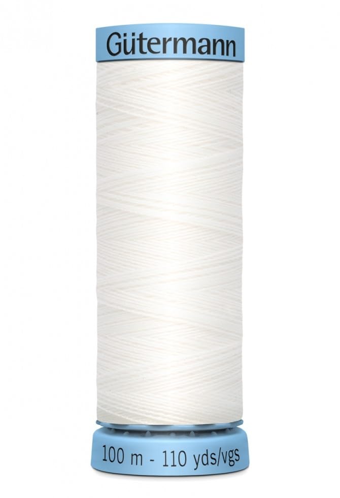 Gutermann Luxurious Pure Silk Sewing Thread 100m White 800 - Each