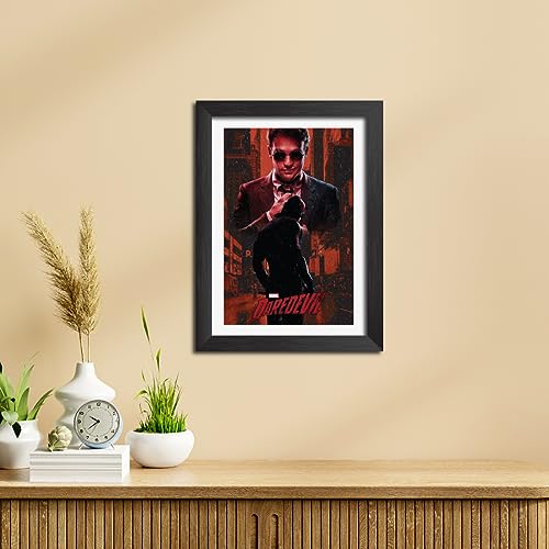 Image of TenorArts Daredevil Poster with Quotes Comics Photo Frame Painting With Black Wooden Textures (12inches x 9inches)