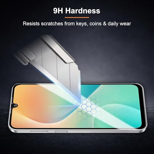 Image of Tempered Glass for Samsung Galaxy A16 | F16 | M16 | Galaxy A26 (6.7 Inch) Military Grade 9H Screen Guard, Anti-Scratch, Shatterproof, Edge-to-Edge Full Coverage - Black Border