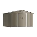 ASJMR 10FT x 8FT Outdoor Storage shed, Waterproof Lockable Door Metal Tool shed with Sliding Door and Ventilation, Gardening Tool Storage Room, Metal Storage shed for Gardens and lawns