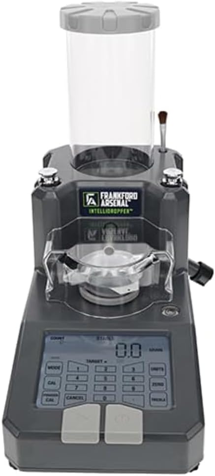 Frankford Arsenal Intellidropper Electronic Powder Measure for Powder Measuring with LCD Display and Free Reloading Database App for iPhone, Windows, and Google,Gray