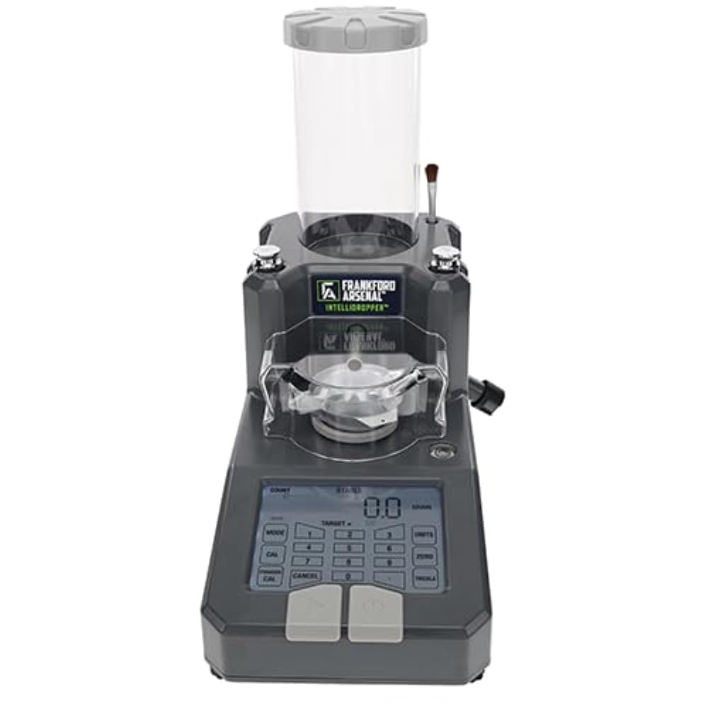 Frankford ArsenalFrankford Arsenal Intellidropper Electronic Powder Measure for Powder Measuring with LCD Display and Free Reloading Database App for iPhone, Windows, and Google,Gray