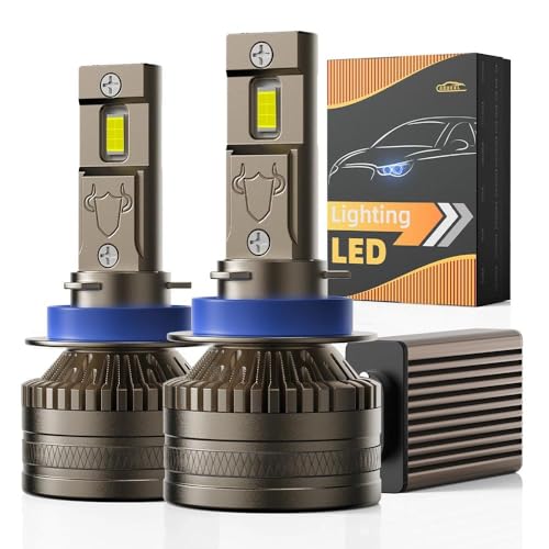 AOUKKL H11 Bulbs, 6500K Super Bright, H11 Off Road Light or Fog Light Bulbs, Cool White, Plug and Play, Pack of 2