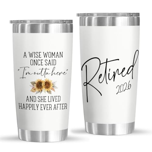 Retirement Gifts For Women, Retired 2026 Tumbler - A Wise Woman Once Said Stainless Steel 20Oz Tumbler - Mothers Day Gift for Retired Women Mom, Farewell Gifts for Coworkers, Teacher, Nurse, Boss