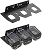 Soporte metálico para baterías Ryobi 18V, estante de pared resistente para baterías 18V, almacenamiento con 3 ranuras, organizador de montaje para 18V, negro 2