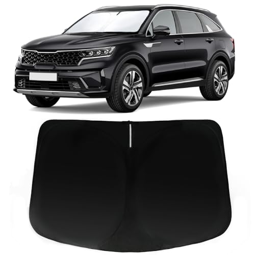 Image of Car Front Windshield Sun Shade for Sorento 2016-2020, Car Window SunShades Shield Sun Cover Visor Protector with 240T Reflective Fabric UV & Sun Heat Protection Accessories