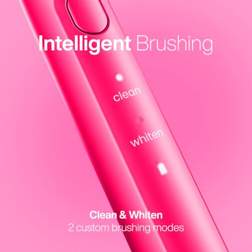 Image of Aquasonic Icon ADA-Accepted Rechargeable Toothbrush | Magnetic Holder & Slim Travel Case | 2 Brushing Modes & Smart Timers | Gentle Micro-Vibrations (Electric Pink)