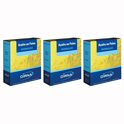 DIRNA Azufre en Polvo micronizado, Agricultura y Plantas Lote 3 Cajas de 750gr Cover
