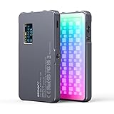Duración de la batería: batería de litio recargable de 6 W incorporada con luz RGB simorr P96L, tiempo de carga de aproximadamente 2 horas, salida de brillo máximo de hasta 1 hora, salida de brillo mínimo de hasta 12 horas. La luz de video simorr RGB tiene un puerto de carga tipo C, también puede usarlo mientras se carga, ya no tendrá que preocuparse por la escasez de batería