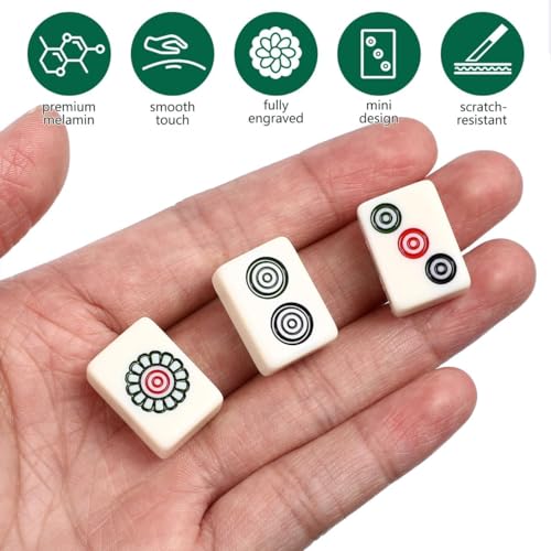 Set de Fichas de Mahjong Chino Portátil Mini de Viaje miniatura 4