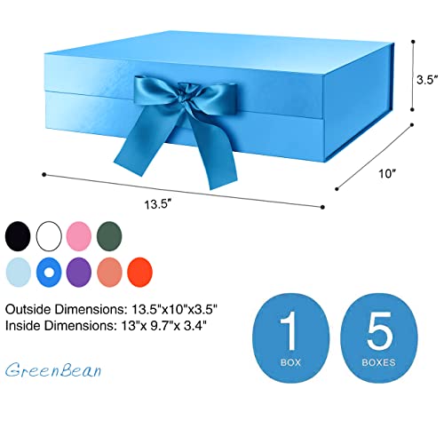 GREEN BEAN Caixa de presente grande com tampa para presentes 33 x 24 x 8 cm, caixa de presente magné