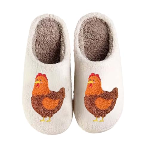 Image of Highland Cow Slippers for Women Plush Scottish Highland Cow Animal Slippers Warm Non Slip Home Indoor Slippers