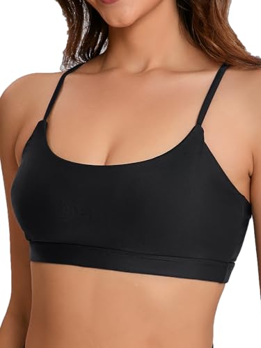 Women Swim Bra Straps Swim Tops Sport Bikini Tops Built in Bra Bathing Suit Tops Only Swimsuit Padded