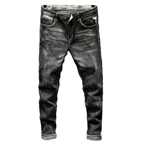 Men Spring Casual Slim Straight Stretch Streetwear Denim Pants Men's Trousers4