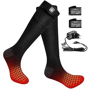 BARCHI HEAT Verwarmde sokken, 7,4 V, 2200 mAh, elektrische oplaadbare verwarmde sokken voor wintersport, motorrijden, skiën, voetwarmers op batterijen