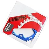 104BCD - Plato estrecho y ancho para bicicleta, rueda de cadena única 30T38T, aleación de aluminio 7075 con mecanizado compatible con cadenas de 8 11 velocidades (azul 38T)