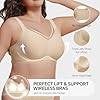 UIMERO 2026 Womens Wireless Bra Seamless Jelly Bras Full Coverage Push Up Supportive Comfortable No Underwire T-Shirt Bras Nude