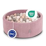 KiddyMoon Piscine À Balles Enfants Mousse 90X30cm/200 Balles pour Motricité Bébé...