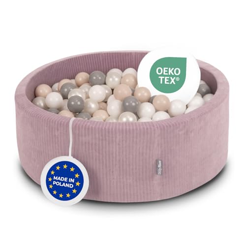 KiddyMoon Bällebad Kinder Schaumstoff 90X30cm/200 Bälle Für Baby Ab 1...