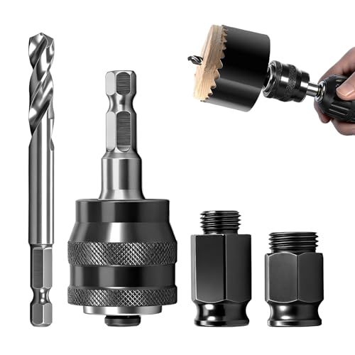 Mandril de sierra perforadora con eyector rápido, mandril de acero de aleación de alta resistencia para sierras perforadoras bimetálicas de 12-102 mm, extracción rápida de virutas, compatible con