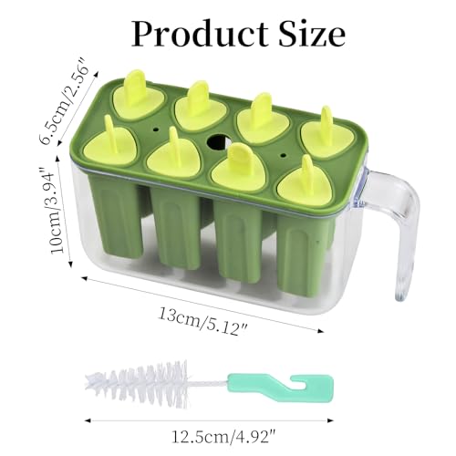 Ice Lolly Moulds Small Ice Cream Molds with Sticks, Food Grade Popsicle Moulds with Mini Cleaning Brush, Reusable Popsicle Makers Ice Pop Mould for Kids Adults - Image 3
