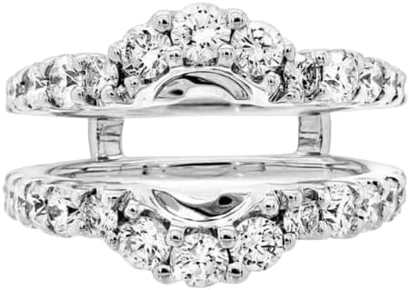 Dream Jewels 2.00Ct Round Cut Lab Created Lab Created Moissanite Prong Setting Woman's Enhancer Wedding Ring 14K White Gold Finish