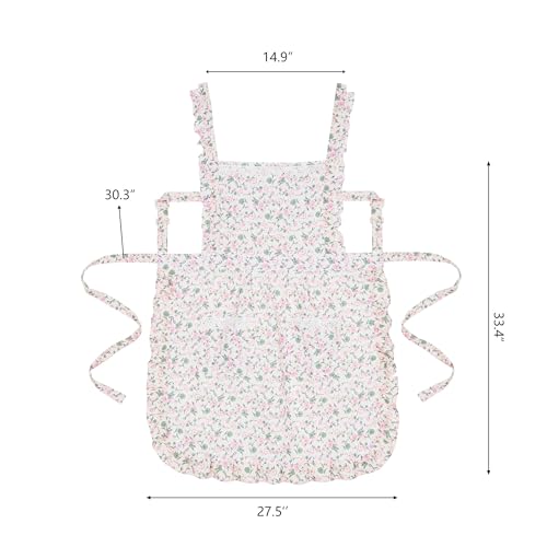 Aoomzoon Funny Aprons for Women with Pockets, Kitchen Cooking Grilling Bbq Cute Chef Apron, Mothers Day Birthday Gifts for Women (White/Floral)