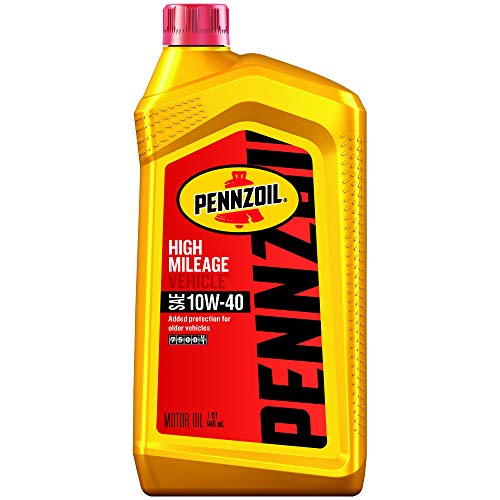 Pennzoil High Mileage Conventional 10W-40 Motor Oil For Vehicles Over 75K Miles (1-Quart, Case Of 6) #TOP5