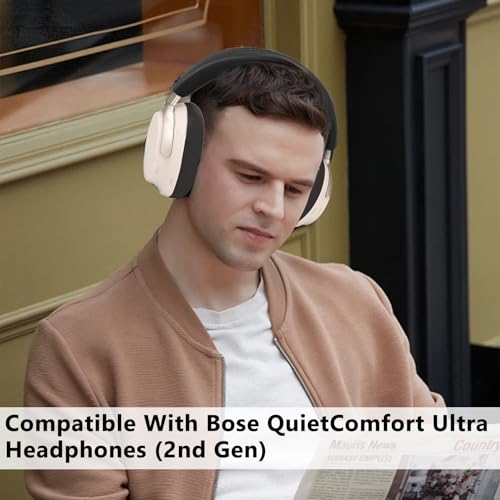 Image of 2-Pack Soft Silicone Case Covers for Bose QuietComfort Ultra Headphones (2nd Gen2) Headphones - Anti-Scratch, Sweat-Resistant Ear Pad, Headband, Washable Accessories-Black