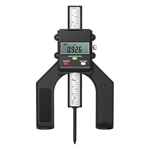 Proster Digital djupmätare 80 mm/3,14 tum digital höjdmätare med batteri 0,10 mm/0,004 tum noggrannhet med ABS/INC-funktion djuphöjdmått för träbearbetning, fräsning, bordssåg router etc