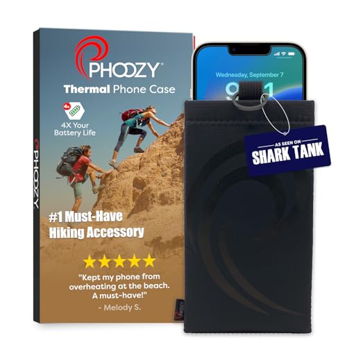 PHOOZY Apollo II Thermal Phone Case with NASA-Derived Technology - Extends Battery Life 4X in Hot or Cold Weather - Military Grade 8-Foot Drop Protection Insulated Pouch - Large Black