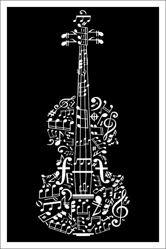 Spitzy's Music Poster, Orchestra Violin or Viola, 12x18 Inches, Modern Wall Decor