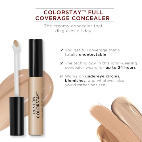 Image of Revlon Concealer Stick, ColorStay 24 Hour Color Correcting Face Makeup, Longwear Full Coverage with Radiant Finish, 030 Light Medium, 6.2 ml