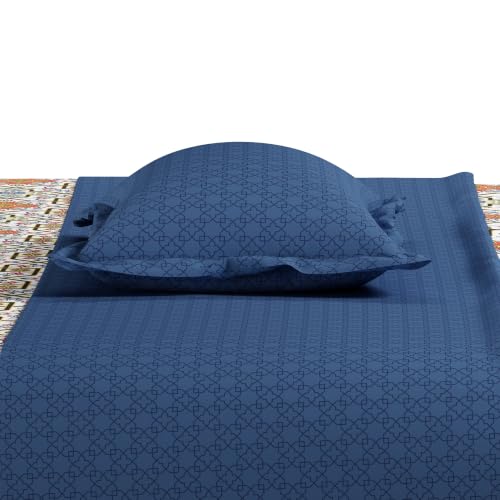 Image of Mytrident Bedsheet for Double Bed King Size |108 inch x 108 inch | Flourish Red | 120 TC Flatsheet with 2 Pillow Covers| 100% Cotton Bedsheet for King Size Bed | Everyday Collection
