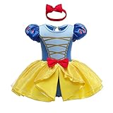 [Dressy Daisy] 赤ちゃん 女の子 ロンパース 白雪姫 コスチューム ベビー 仮装 プリンセス ドレス ハロウィン 衣装 ヘアバンド 付き サイズ 3～6ヶ月 60