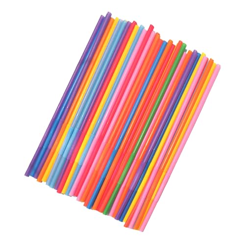Healifty 300 pitillos flexibles de colores desechables miniatura 1