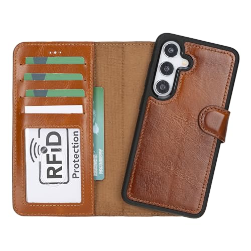 Étui en cuir véritable pour Samsung S25 la protection luxe et vintage à 360°